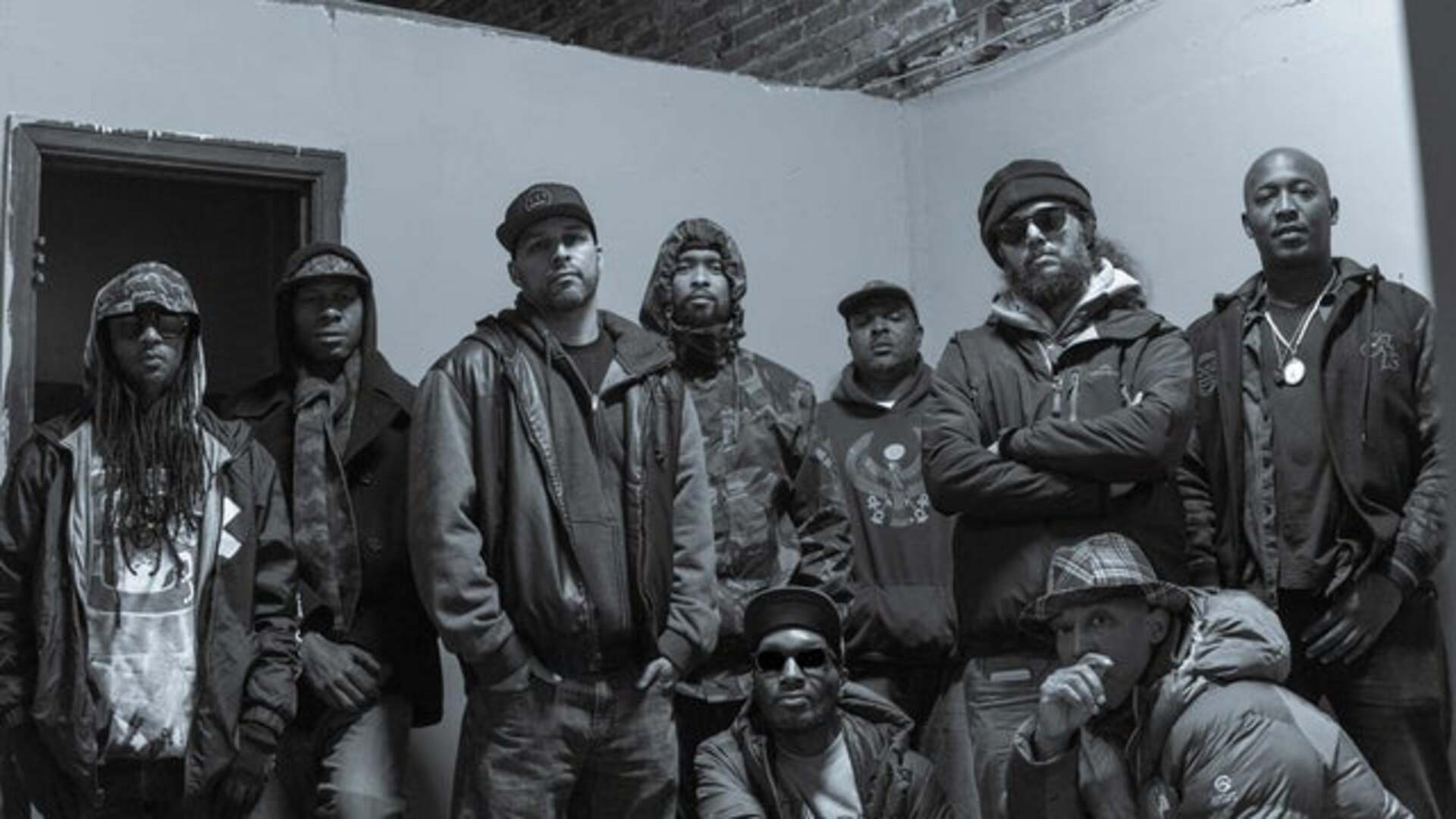 Hieroglyphics crew image for the Drum Talk single announcement